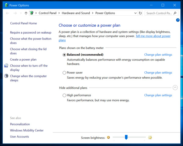 Nhấn vào nút "Change plan settings"