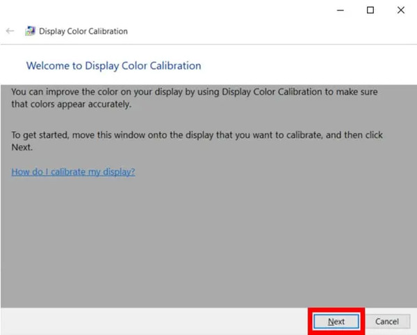 Nhấn vào "Previous calibration" hoặc "Current calibration" để chỉnh màu màn hình laptop