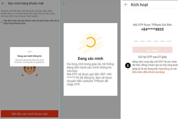 Nhập OTP và nhấn Xác nhận