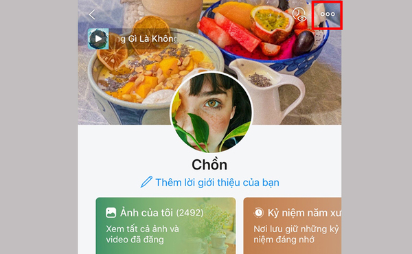 Nhấp vào dấu ba chấm