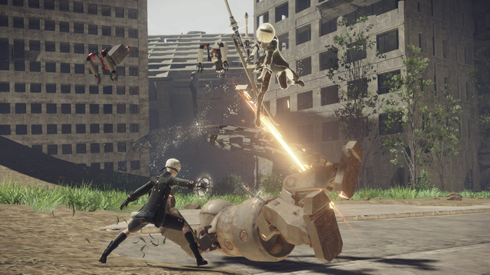 Nier Automata nổi bật với các góc quay đa dạng