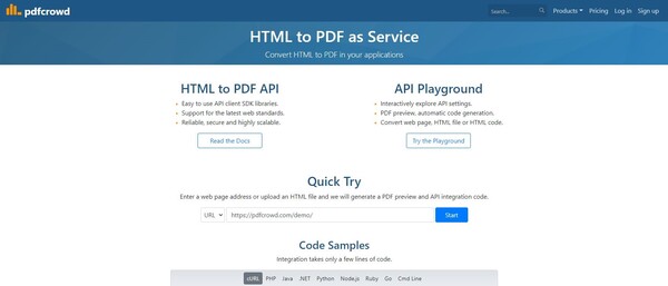 Phần mềm Pdfcrowd giúp chuyển đổi HTML sang PDF nhanh chóng