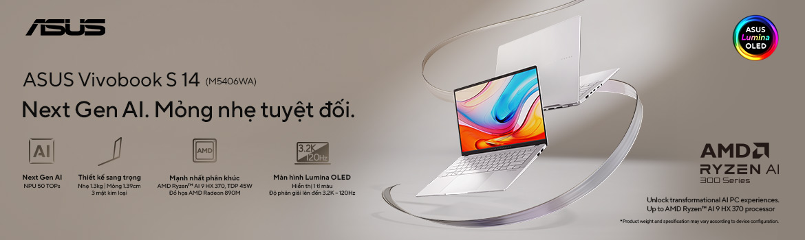 laptop mỏng nhẹ vivobook s 14