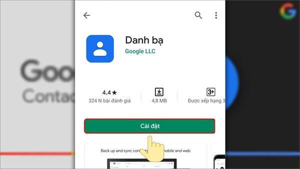 Tải ứng dụng Danh bạ về máy