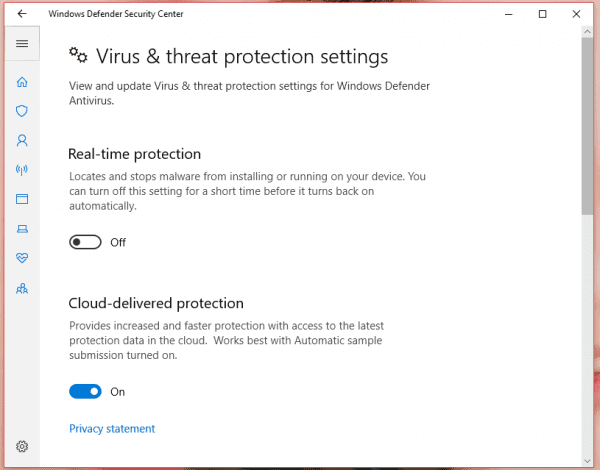 Tạm thời vô hiệu hoá Windows Defender