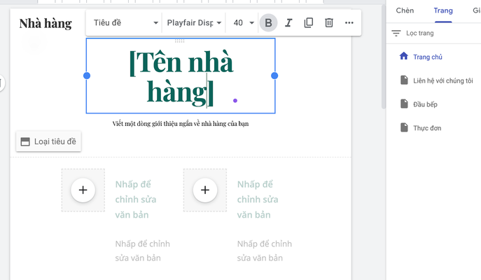 Tạo và chỉnh sửa tiêu đề trang web