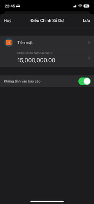 Thay đổi số dư ví