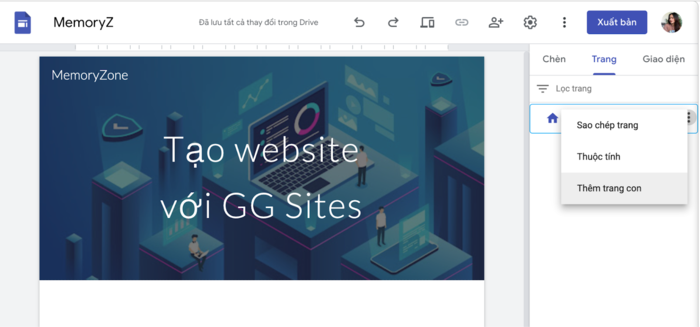 cách tạo 1 trang web trên google site