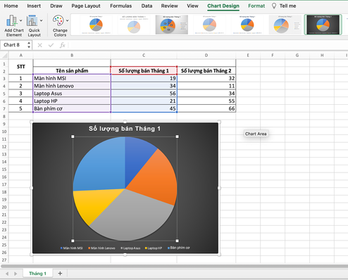 Vẽ biểu đồ trong excel theo ý thích