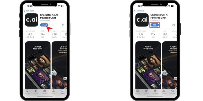 Thực hiện tải AI Character cho hệ điều hành iOS