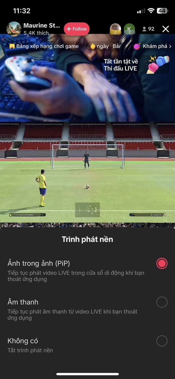 Chọn Ảnh trong ảnh (PiP)