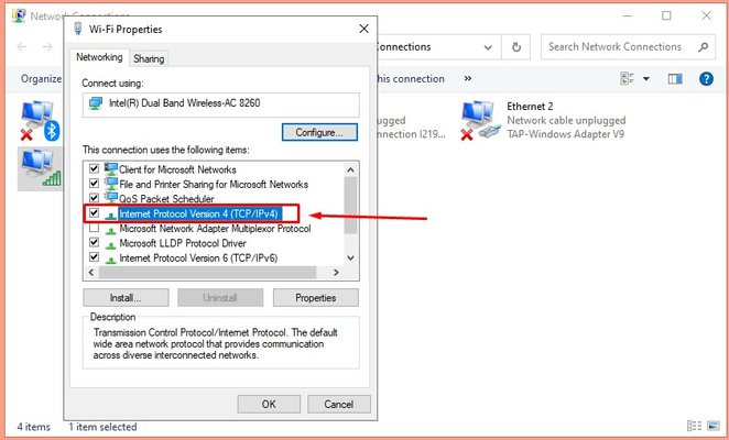 Truy cập giao thức Internet Protocol Version 4