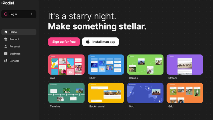 Truy cập trang web Padlet và chọn cài đặt ứng dụng