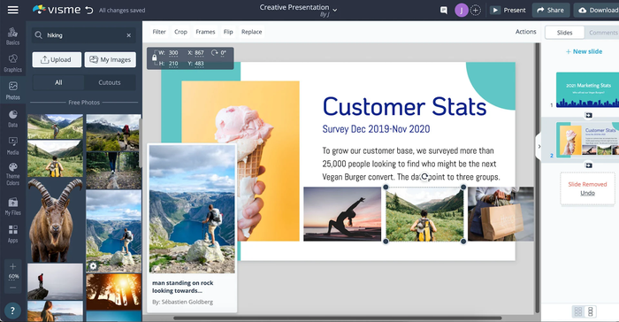 Visme đa dạng nhiều layout thiết kế từ cơ bản đến đa dạng