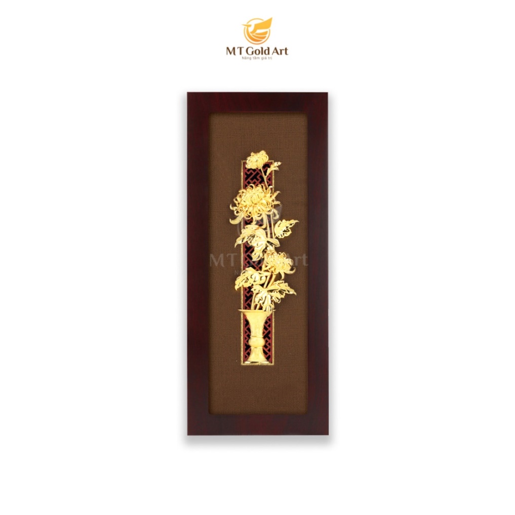 Tranh lọ hoa mạ vàng 1