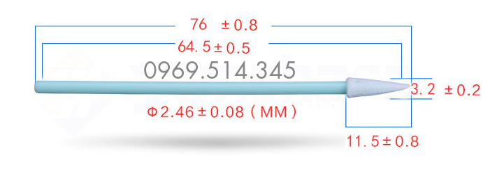Kích thước tăm bông thân nhựa nhỏ, tiện lợi, dễ cầm nắm không gây khó chịu