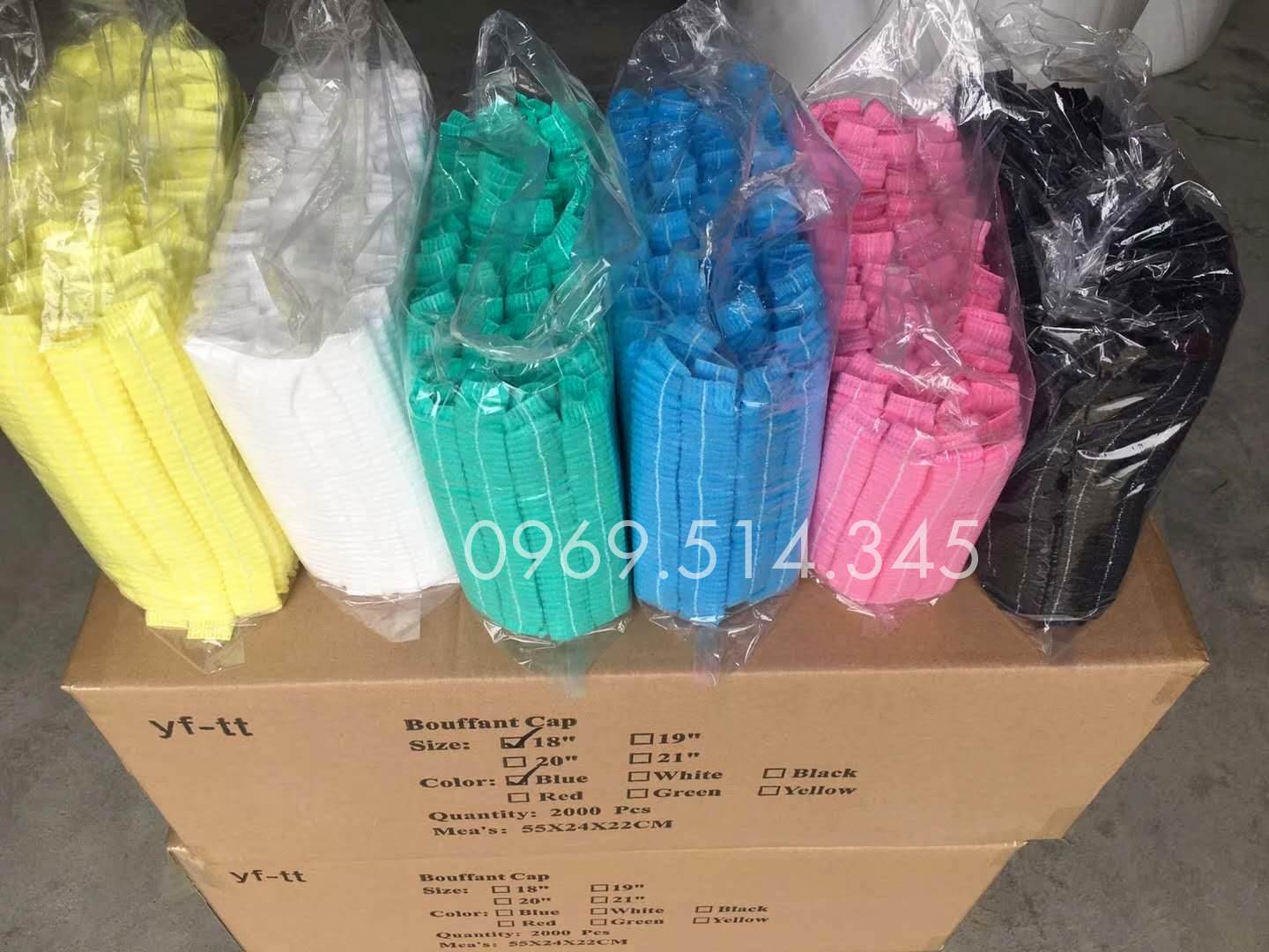 Nón dùng 1 lần có nhiều gam màu cho khách hàng lựa chọn