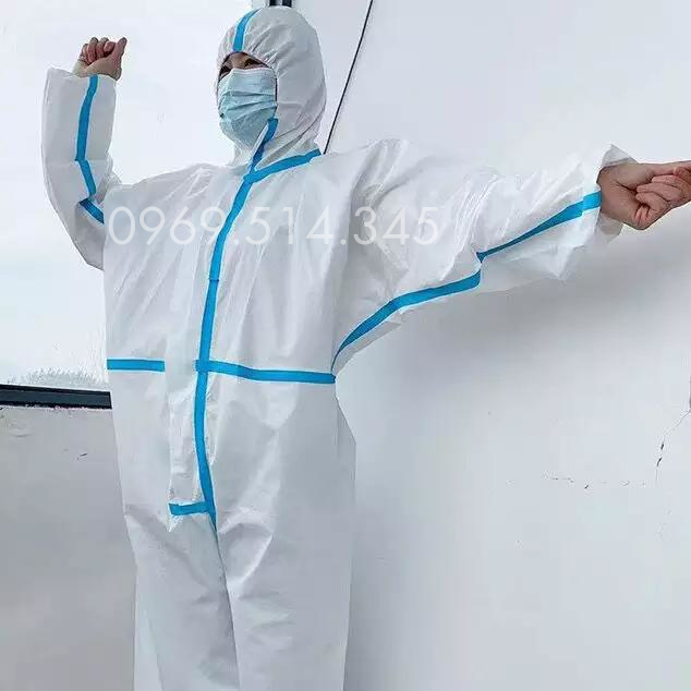Bộ đồ trắng áo liền quần phòng sạch dùng 1 lần