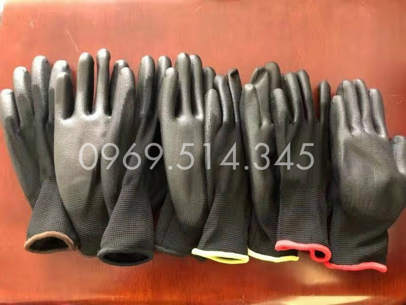 Bao tay bảo hộ màu đen phủ nhựa PU chống tĩnh điện