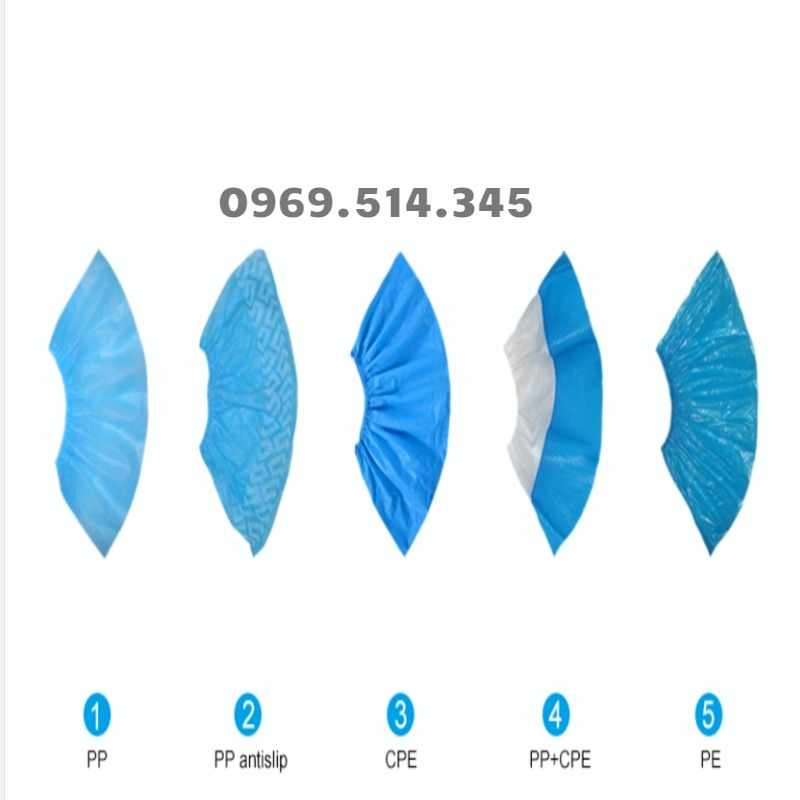 Bao bọc giày, dép màu xanh có nhiều lớp giúp ngăn chặn bụi bẩn, độ tĩnh điện thấp, bảo vệ chân khách hàng