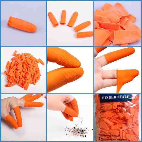 Bao ngón tay cao su cam sần hay còn gọi là Bao ngón có gai màu cam