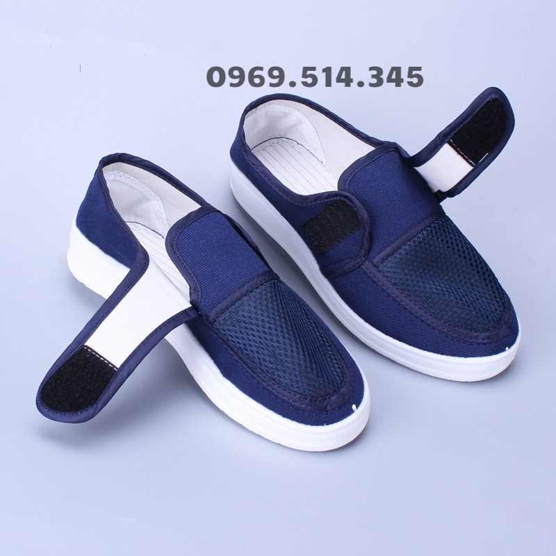 Giày phòng sạch màu xanh than độ bền cao, phù hợp với nhiều doanh nghiệp