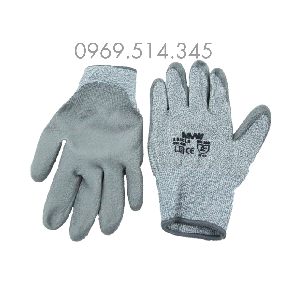 Bao tay chống cắt màu xám nhám lòng bàn tay