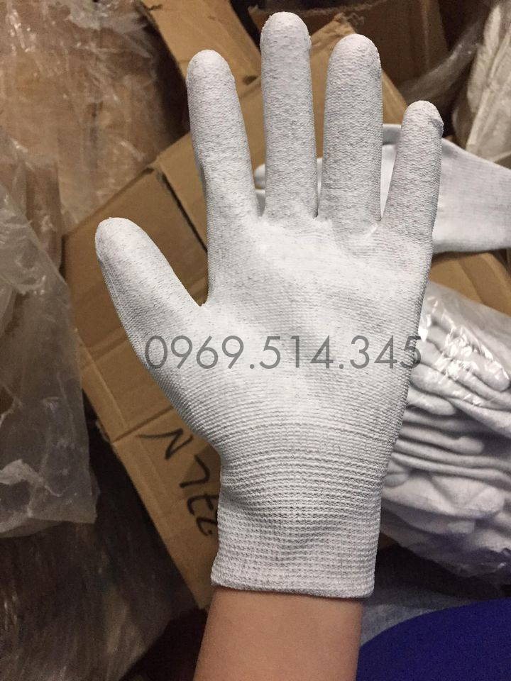 Ảnh chụp thực tế bao tay bảo hộ phủ PU nơi đóng hàng