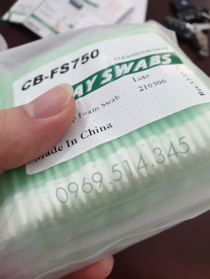 Tăm bông phòng sạch sợi vải thân nhựa