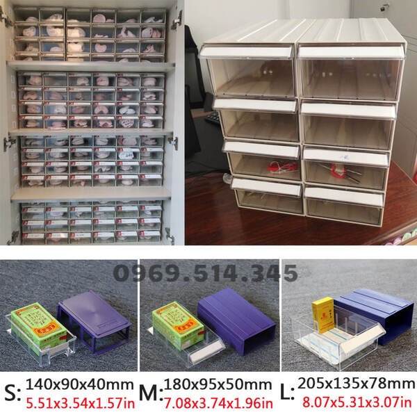 Hộp nhiều kích thước, dễ sử dụng,phù hợp đựng đồ linh kiên, văn phòng