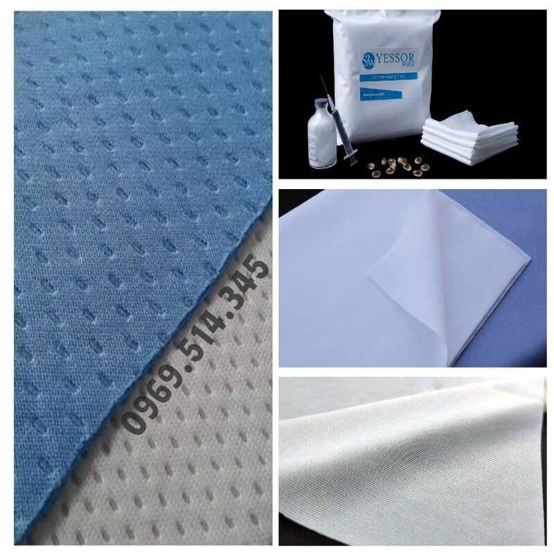 Ảnh test dộ co giãn, thấm hút đặc biệt của vải lau 2009