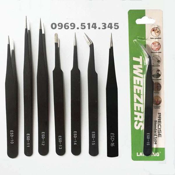 Ảnh thực tế các loại nhíp gắp linh kiện điện tử ESD