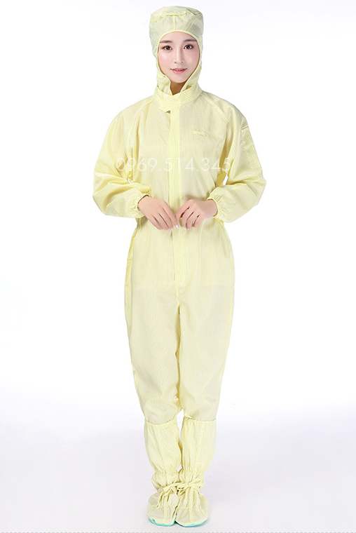 Sự kết hợp hoàn chỉnh khi ta có thêm các đồ bảo hộ phòng sạch đi kèm