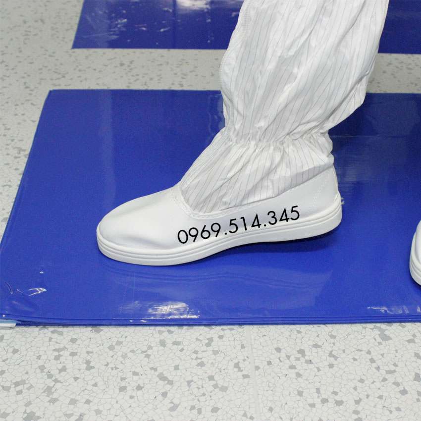 Thảm dính bụi ESD màu xanh bám dính bền chặt, lớp keo chuyên dụng an toàn