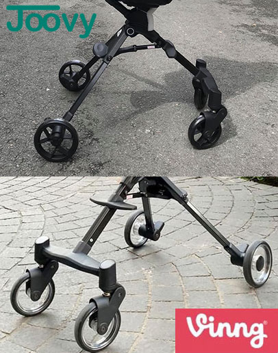 Bánh xe của Joovy và Ving khác nhau