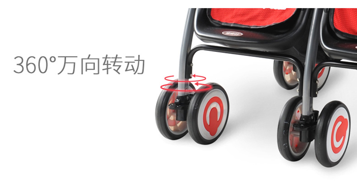 Hệ thống bánh kép an toàn, bánh trước xoay 360o dễ dàng điều khiển