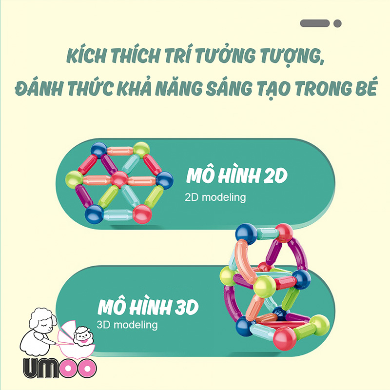 Bộ xếp hình nam châm từ tính Umoo UM-1085