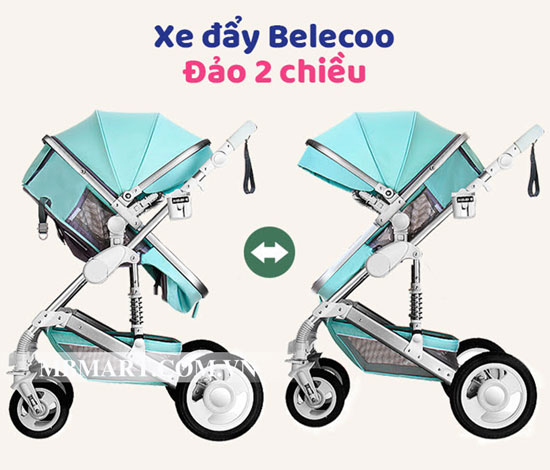Xe đẩy Belecoo 2 chiều kèm nôi xách tay PM-0292