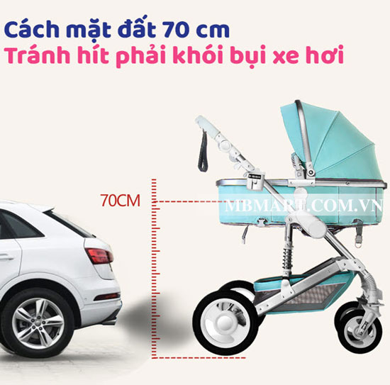 Xe đẩy Belecoo 2 chiều kèm nôi xách tay PM-0292