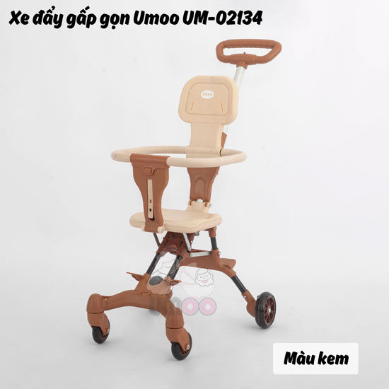 Xe đẩy du lịch gấp gọn UM-02134 màu kem