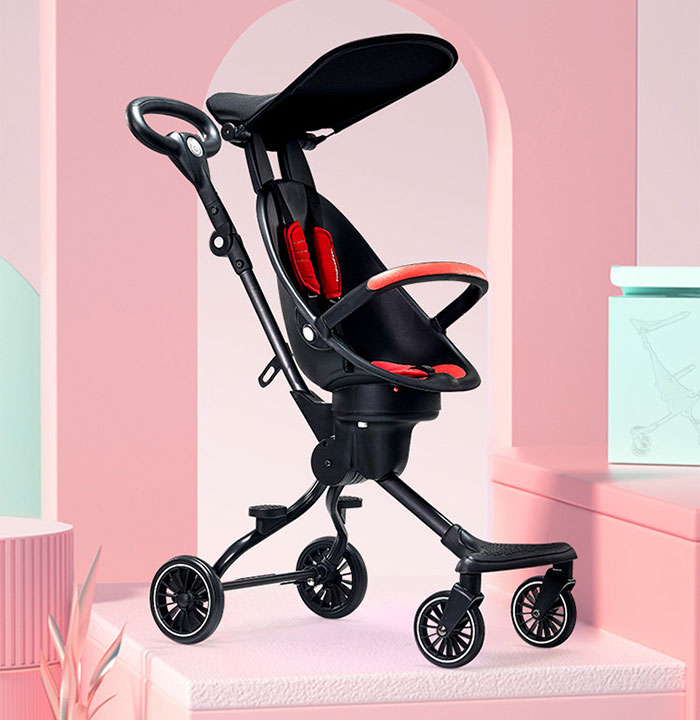 xe đẩy du lịch đảo chiều Baobaohao V5 màu đỏ