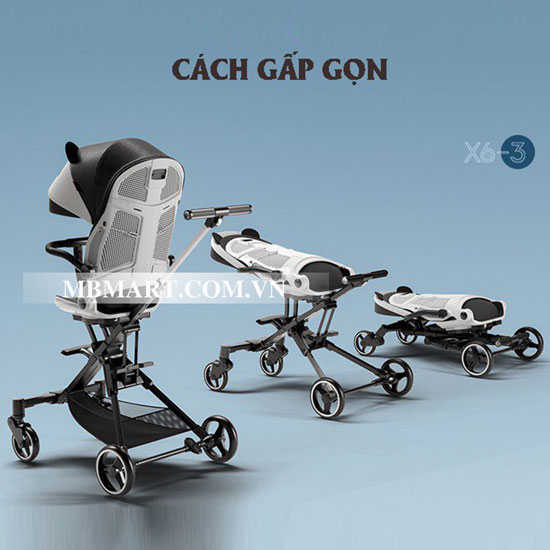 Xe đẩy gấp gọn Vovo Playkids X6-3 (2 chiều 3 tư thế)