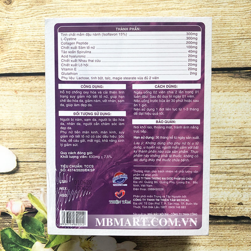 Sâm tố nữ Collagen Skinlove Hải Châu (Hộp 30 viên)