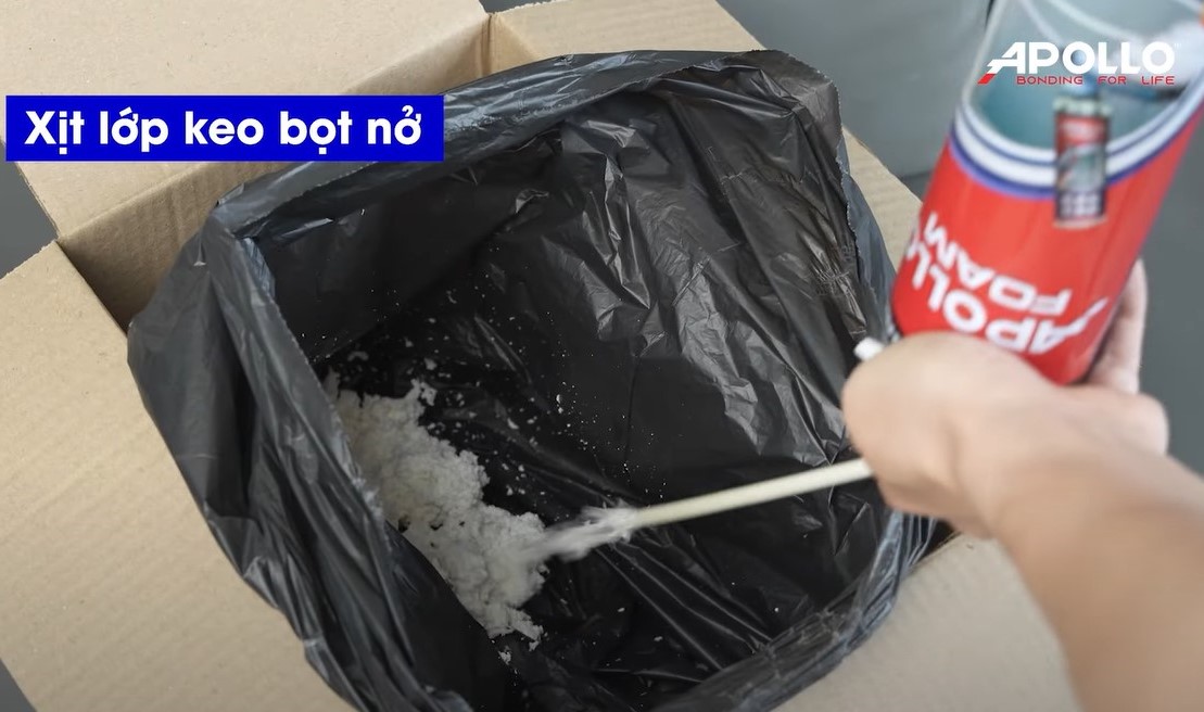Bọc chống sốc hàng hóa bằng keo apollo foam