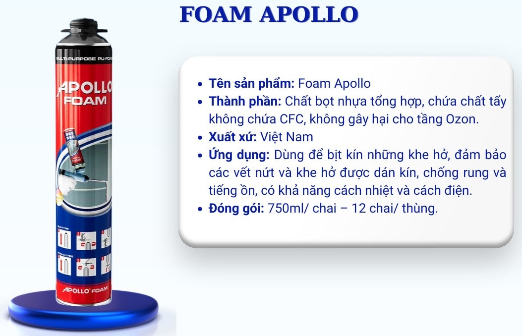 Chỉ tiêu chọn keo bọt nở foam cho công trình