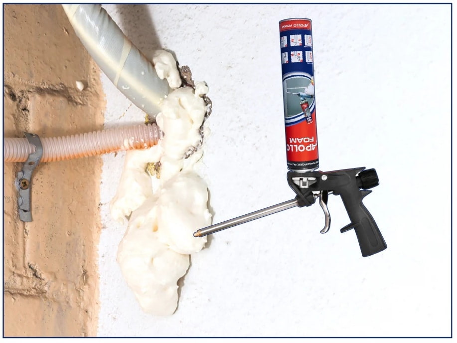 Keo Apollo foam trám khe ống kỹ thuật điện