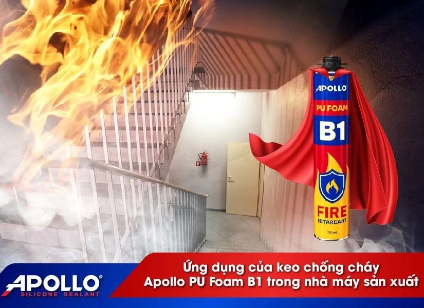 Keo bọt chống cháy Apollo foam b1