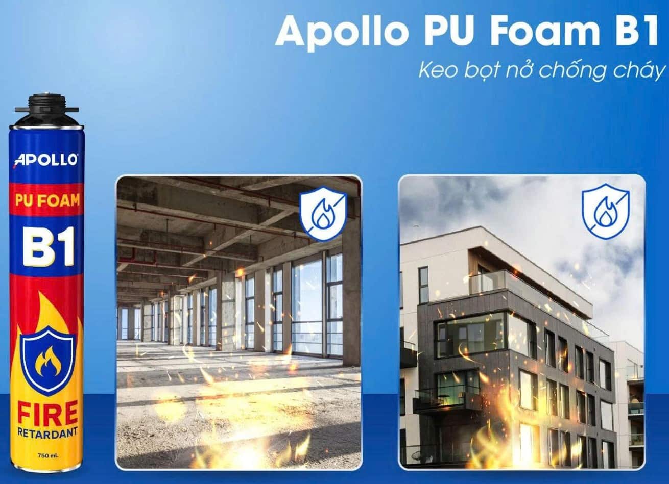 Keo chống cháy Apollo foam B1