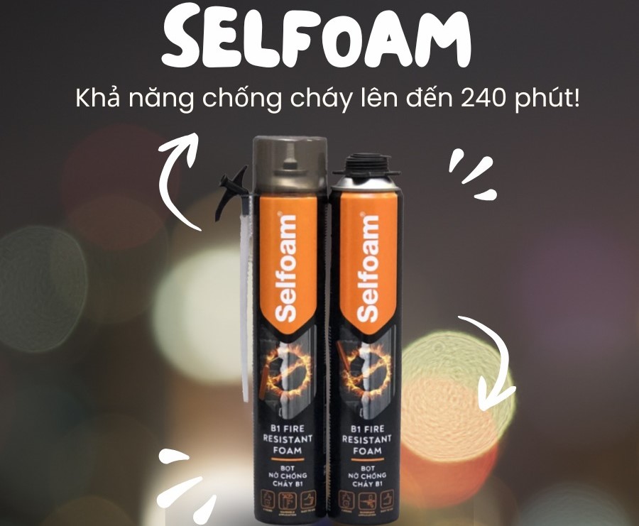Keo bọt trương nở chống cháy selfoam B1