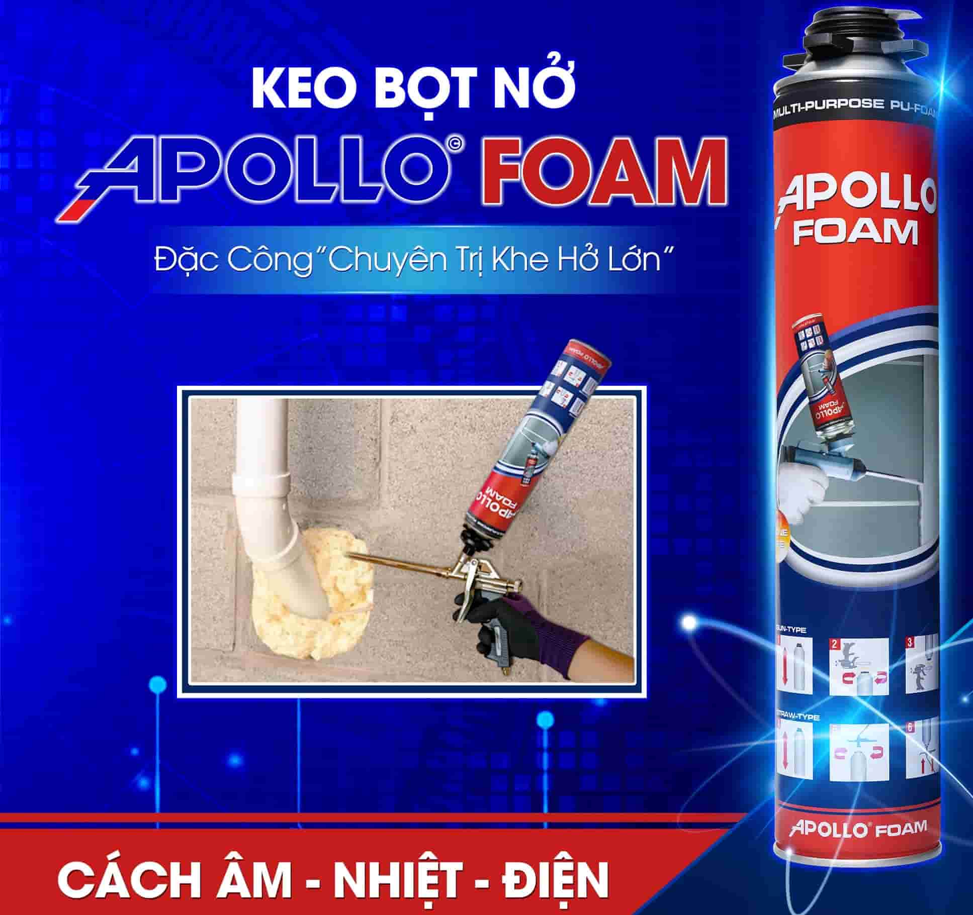 Nhà cung cấp keo foam Apollo ở hà nội có hóa đơn và chứng chỉ chất lượng